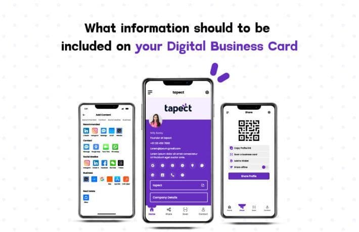 What information should to be included on your Digital Business Card
